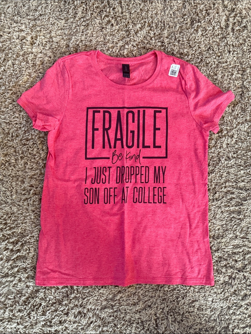 Heather Red “Fragile Be Kind' Graphic Tee - Womens Size M